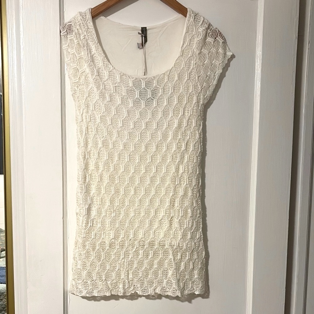Cristina Gavioli , White Lace Women's Top, 100% cotton, made in Italy, S